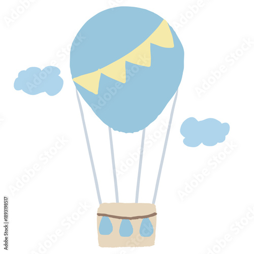 幼稚園・保育園向け やさしい挿絵イラストカットシリーズ｜気球 / Gentle Illustration for Kindergarten & Nursery – Hot Air Balloon