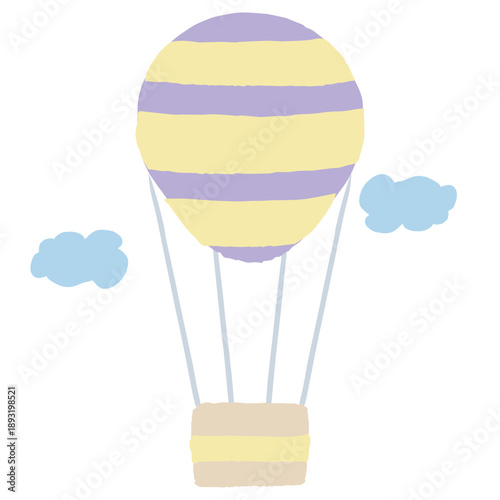 幼稚園・保育園向け やさしい挿絵イラストカットシリーズ｜気球 / Gentle Illustration for Kindergarten & Nursery – Hot Air Balloon