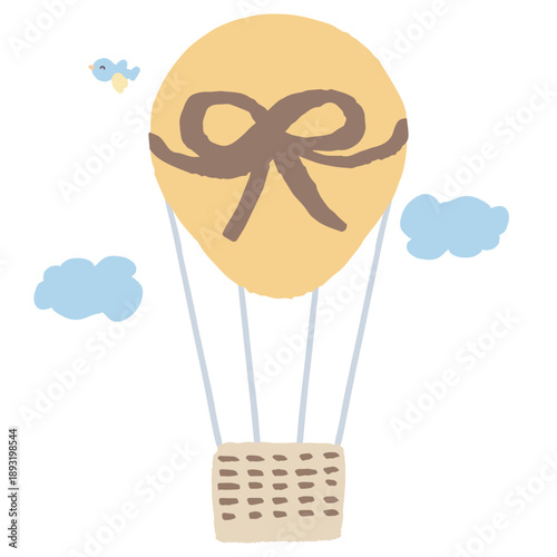 幼稚園・保育園向け やさしい挿絵イラストカットシリーズ｜気球 / Gentle Illustration for Kindergarten & Nursery – Hot Air Balloon
