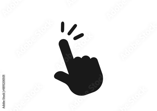 黒い塗りだけのマウスポインタがクリックするシンプルなイラスト