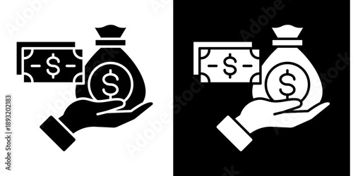 Payment Icon Set White Glyph Style Collection