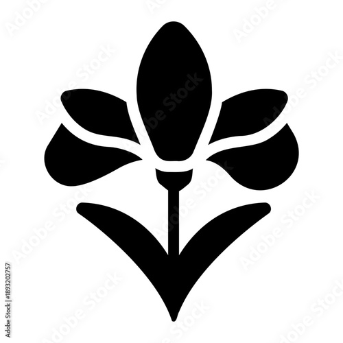 Iris flower Solid icon