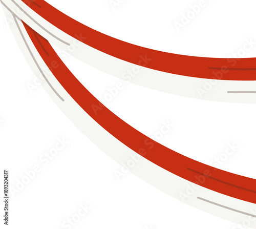 Red and White Curved Lines Modern Graphic Design