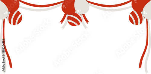 Celebrate HUT RI Decorations Red and White Garlands Themed Ornaments