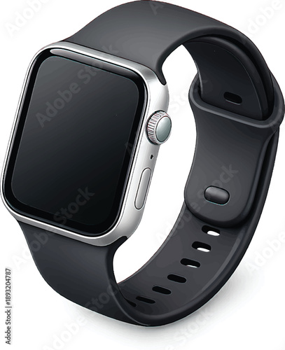Modern smartwatch with sleek design and black band