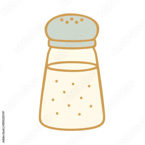 Salt Shaker with Salt Inside Container.