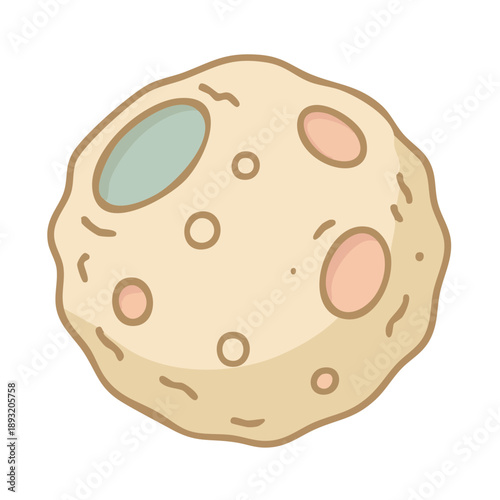 Cartoon Cell with Nucleus and Organelles.