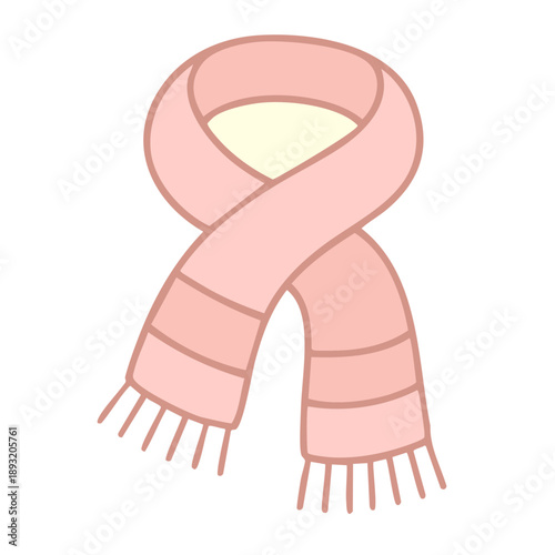 Pink Scarf Fashion Accessory Illustration Design.