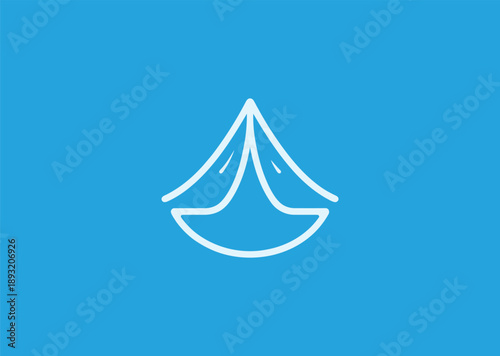 Tent simple line logo for camping, outdoor adventure, or travel branding.