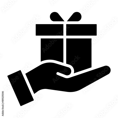Hand receiving gift Solid icon