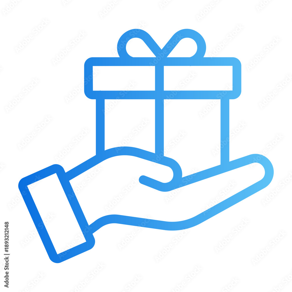 Fototapeta premium Hand receiving gift Line Gradient Icon
