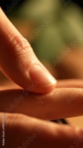 Wallpaper Mural Fingers Touching: Close-Up of Human Hand, Touching Another Finger, Natural Light Torontodigital.ca