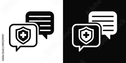 Communication Icon White And Black Background Style
