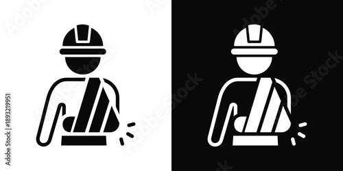 Injury Icon White And Black Background Style