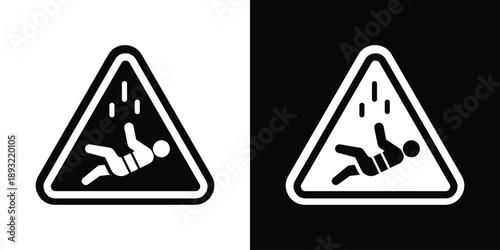 Hazard Icon White And Black Background Style