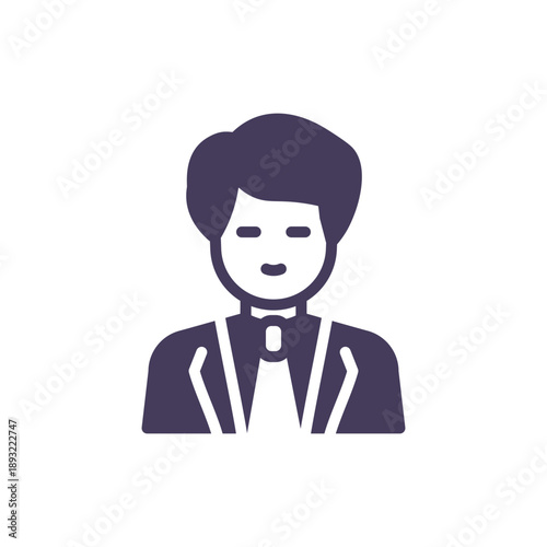 Politician Candidate Icon, Government Leader Portrait, Solid Glyph Vector Symbol for Election Campaign, Voting, Democracy and Politics.
