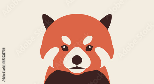 Playful RedPanda Illustration Showcases Expressive Cartoon Head Against Soft Beige Backdrop