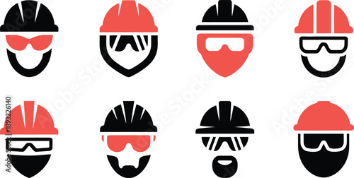 Collection of Safety Helmet and Goggles for Construction and Industrial Workers