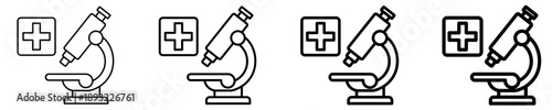 Microscope Research Icon Set Different Style Collection