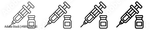 Syringe Injection Icon Set Different Style Collection