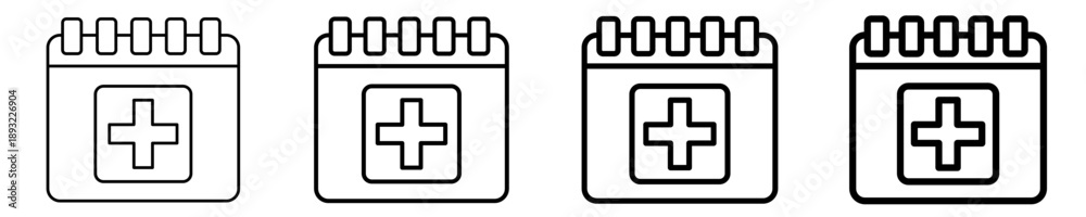 Fototapeta premium Medical Calendar Icon Set Different Style Collection