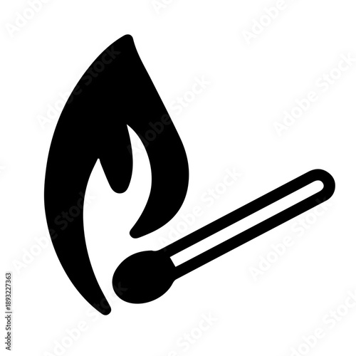 Lit Matchstick Flame Icon