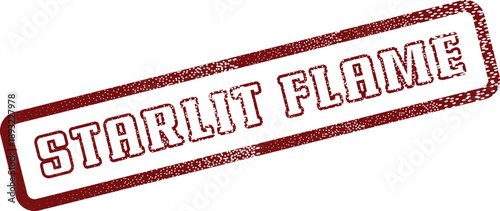 Starlit Flame textured red rubber stamp message evoking passion and intensity