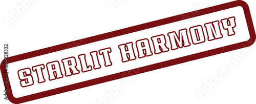 Starlit Harmony distressed red rubber stamp mark conveying a peaceful and balanced essence for projects