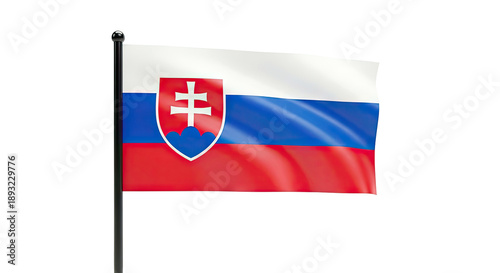 Slovakia flag waving on a pole Free Download Slovakia flag waving on a pole - GFXLoad
