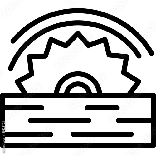 saw icon illustration design with outline