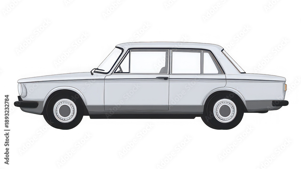 custom made wallpaper toronto digitalVintage silver car with minimalist design on transparent background for graphic design use