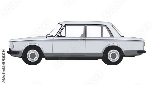 Wallpaper Mural Vintage silver car with minimalist design on transparent background for graphic design use Torontodigital.ca