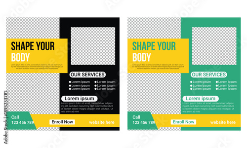 Gym fitness social media post template