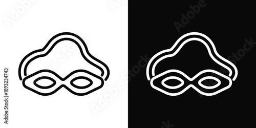 Goggles Icon White And Black Background Style