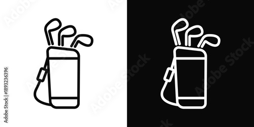 Golf clubs Icon White And Black Background Style