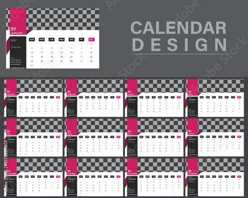 2027 Modern Desk Calendar Template with Clean Corporate Design