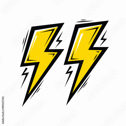 Free Download Bold yellow lightning bolt quotation marks on a white background, representing speed and energy - GFXLoad