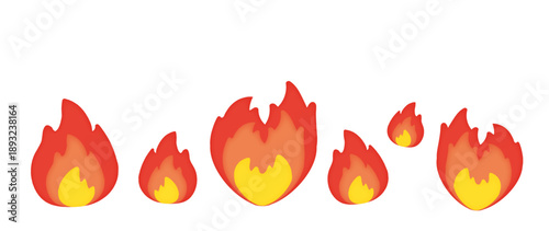炎のイラストの背景素材/デコレーション向け素材/Flame illustration background material