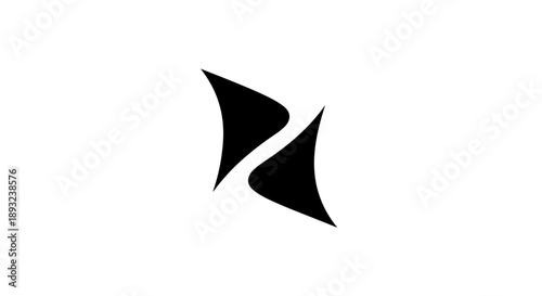 Abstract Black Shape Symbol on White Background 1.
