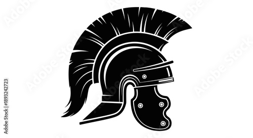 Ancient Roman Gladiator Helmet Silhouette Icon 2.