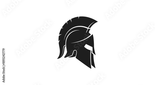 Ancient Spartan Warrior Helmet Silhouette Icon 3.