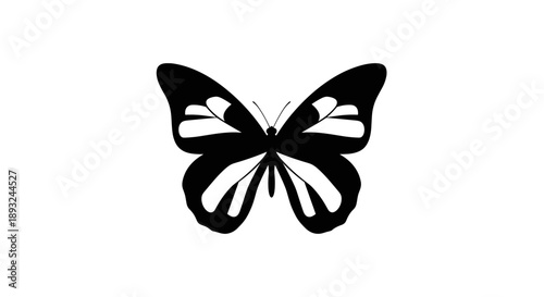 Black and White Butterfly Silhouette Graphic Design.