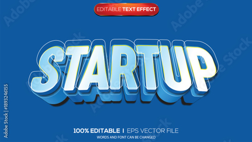 3D text effect startup theme
