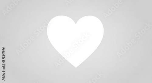White heart symbol on gray background representing love and affection
