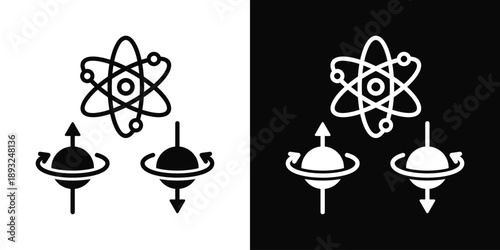 Quantum Spin Icon White And Black Background Style