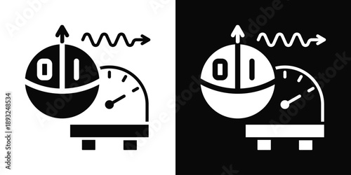 Quantum Metrology Icon White And Black Background Style