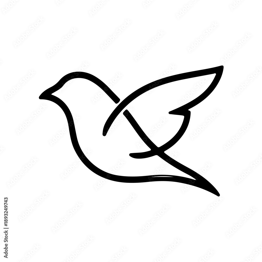 Obraz premium Minimalist vector illustration of a flying dove symbolizing peace and freedom