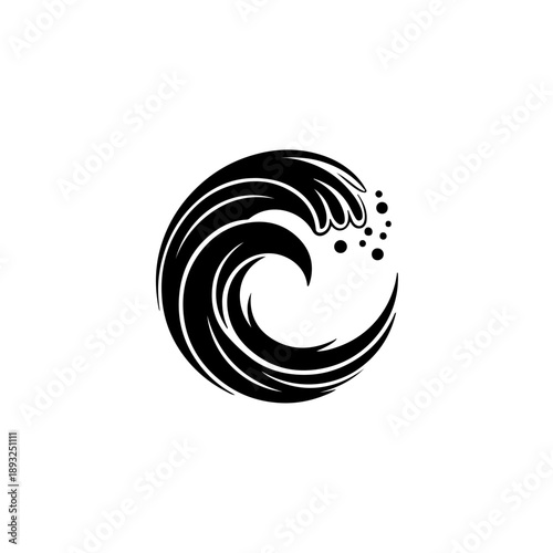Dynamic black and white vector wave design