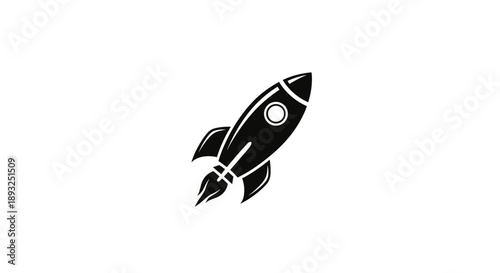 Black Silhouette of a Rocket Ship Launching into Space 4.