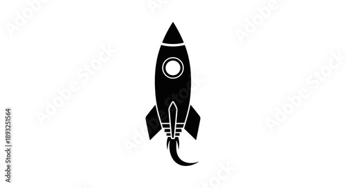 Black Silhouette of a Rocket Ship Launching Upwards 12.